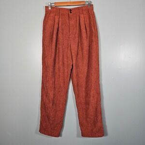 Madewell Women's Corduroy High Rise Wide Leg Pleated Pants Rusty Brown Size 6